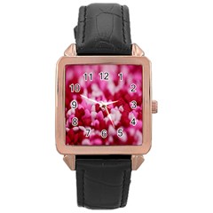 Valentine Day Heart Symbol Capsule Rose Gold Leather Watch  by artworkshop