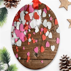 Valentine Day Heart Wallpaper Ornament (oval) by artworkshop