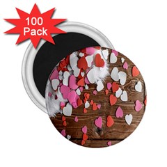 Valentine Day Heart Wallpaper 2 25  Magnets (100 Pack)  by artworkshop