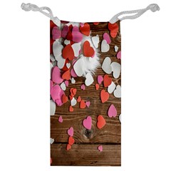 Valentine Day Heart Wallpaper Jewelry Bag by artworkshop