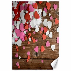 Valentine Day Heart Wallpaper Canvas 12  X 18  by artworkshop