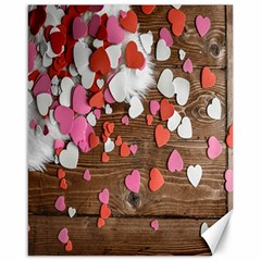 Valentine Day Heart Wallpaper Canvas 16  X 20  by artworkshop