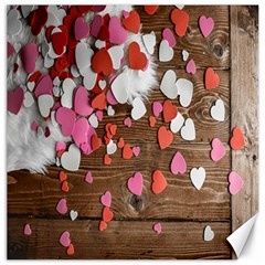 Valentine Day Heart Wallpaper Canvas 16  X 16  by artworkshop