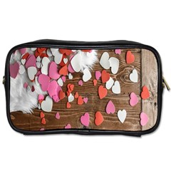 Valentine Day Heart Wallpaper Toiletries Bag (one Side)