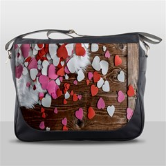 Valentine Day Heart Wallpaper Messenger Bag by artworkshop