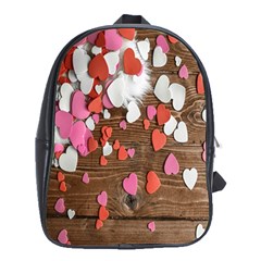 Valentine Day Heart Wallpaper School Bag (xl) by artworkshop