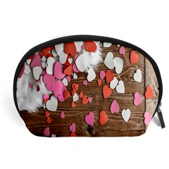 Valentine Day Heart Wallpaper Accessory Pouch (large) by artworkshop