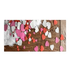 Valentine Day Heart Wallpaper Satin Wrap 35  X 70  by artworkshop