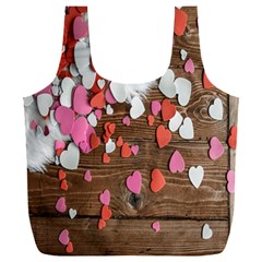 Valentine Day Heart Wallpaper Full Print Recycle Bag (xxl) by artworkshop