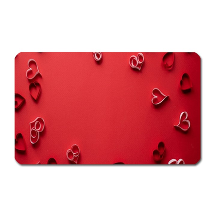 Valentine Day Logo Heart Ribbon Magnet (Rectangular)