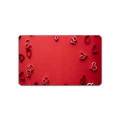 Valentine Day Logo Heart Ribbon Magnet (name Card)