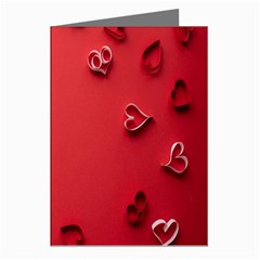 Valentine Day Logo Heart Ribbon Greeting Cards (pkg Of 8) by artworkshop