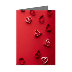 Valentine Day Logo Heart Ribbon Mini Greeting Card by artworkshop