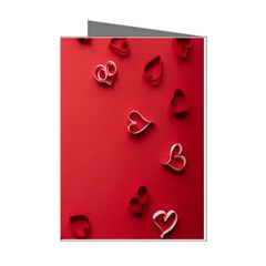 Valentine Day Logo Heart Ribbon Mini Greeting Cards (pkg Of 8) by artworkshop