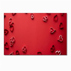 Valentine Day Logo Heart Ribbon Postcards 5  X 7  (pkg Of 10) by artworkshop