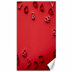 Valentine Day Logo Heart Ribbon Canvas 40  X 72  by artworkshop