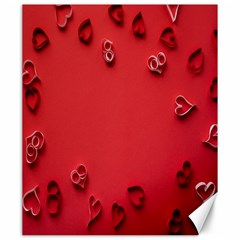 Valentine Day Logo Heart Ribbon Canvas 20  X 24  by artworkshop