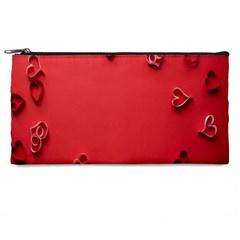 Valentine Day Logo Heart Ribbon Pencil Case by artworkshop