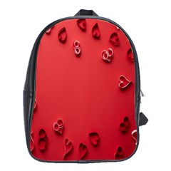 Valentine Day Logo Heart Ribbon School Bag (large) by artworkshop