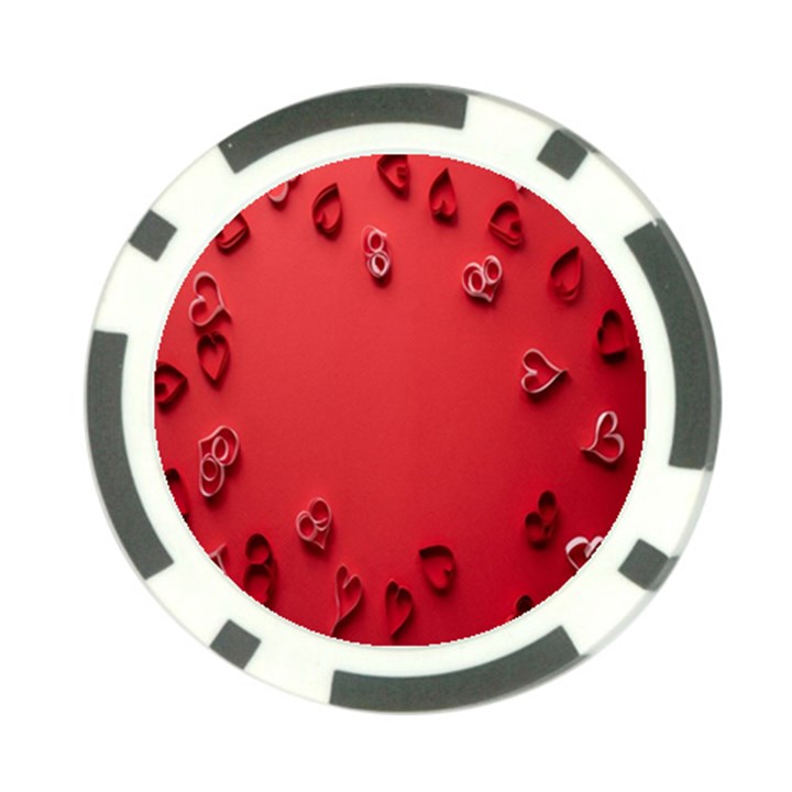 Valentine Day Logo Heart Ribbon Poker Chip Card Guard