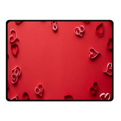 Valentine Day Logo Heart Ribbon One Side Fleece Blanket (small) by artworkshop