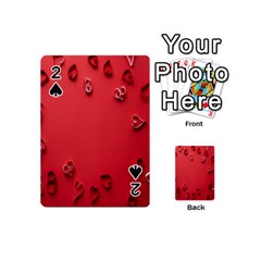 Valentine Day Logo Heart Ribbon Playing Cards 54 Designs (mini) by artworkshop