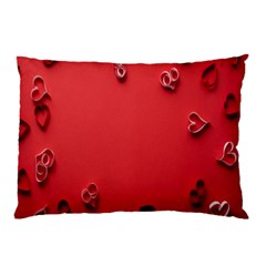 Valentine Day Logo Heart Ribbon Pillow Case (two Sides) by artworkshop