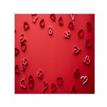 Valentine Day Logo Heart Ribbon Square Satin Scarf (30  x 30 ) Front