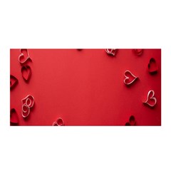 Valentine Day Logo Heart Ribbon Satin Wrap 35  X 70  by artworkshop