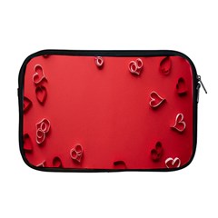 Valentine Day Logo Heart Ribbon Apple Macbook Pro 17  Zipper Case