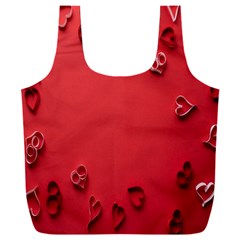 Valentine Day Logo Heart Ribbon Full Print Recycle Bag (xxxl)