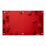 Valentine Day Logo Heart Ribbon Banner and Sign 5  x 3  Front