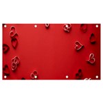 Valentine Day Logo Heart Ribbon Banner and Sign 7  x 4  Front