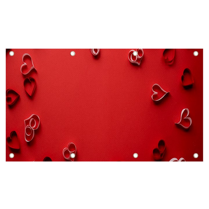 Valentine Day Logo Heart Ribbon Banner and Sign 7  x 4 