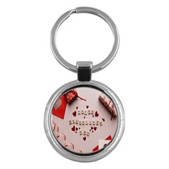 Valentine Gift Box Key Chain (round) by artworkshop