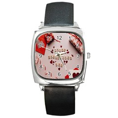 Valentine Gift Box Square Metal Watch by artworkshop