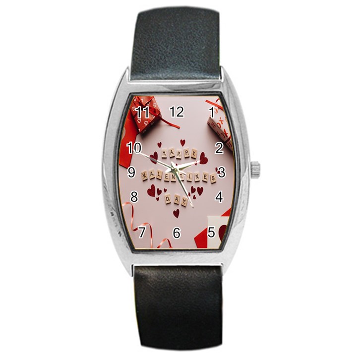 Valentine Gift Box Barrel Style Metal Watch