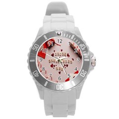 Valentine Gift Box Round Plastic Sport Watch (l) by artworkshop