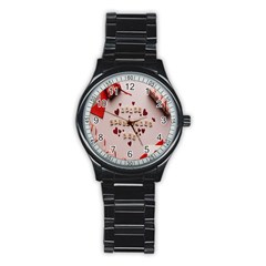 Valentine Gift Box Stainless Steel Round Watch by artworkshop