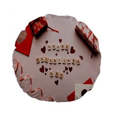 Valentine Gift Box Standard 15  Premium Flano Round Cushions by artworkshop