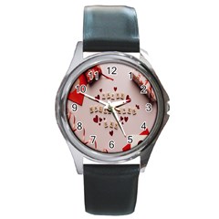 Valentine Gift Box Round Metal Watch by artworkshop