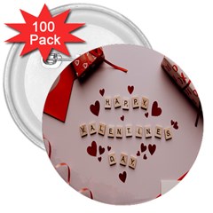 Valentine Gift Box 3  Buttons (100 Pack)  by artworkshop