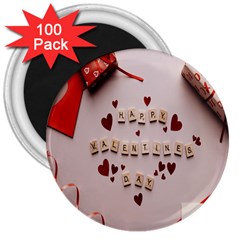 Valentine Gift Box 3  Magnets (100 Pack) by artworkshop