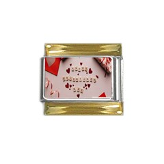 Valentine Gift Box Gold Trim Italian Charm (9mm)