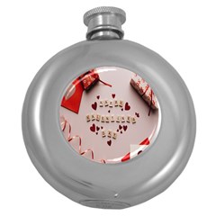 Valentine Gift Box Round Hip Flask (5 Oz) by artworkshop