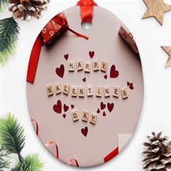 Valentine Gift Box Oval Ornament (two Sides) by artworkshop