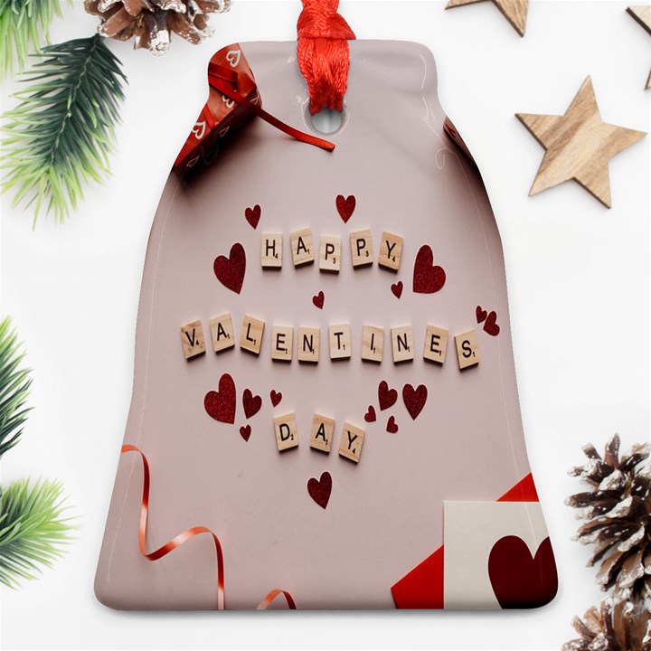 Valentine Gift Box Bell Ornament (Two Sides)