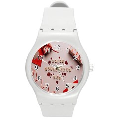 Valentine Gift Box Round Plastic Sport Watch (m) by artworkshop