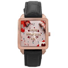 Valentine Gift Box Rose Gold Leather Watch 