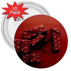 Valentines Gift 3  Buttons (10 Pack) 